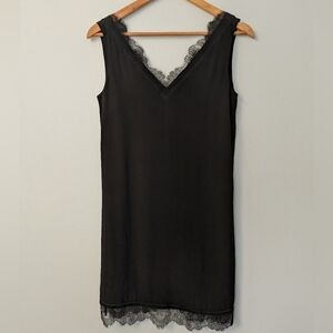 All Saints Black Lace Detail Dress